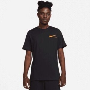 Nike Sportswear Black T-Shirt with Gold Logo